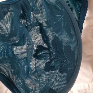 🌺 Olga semi sheer teal bra